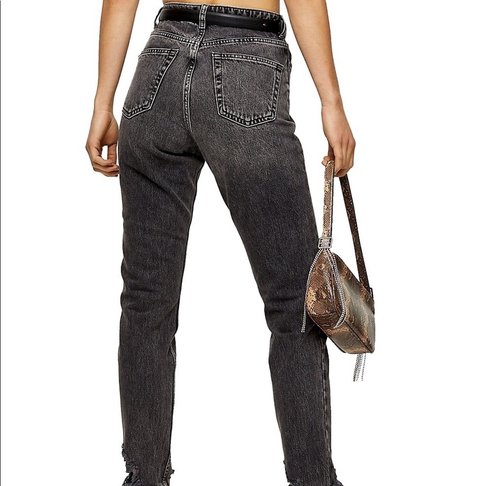 Topshop Washed Black/Grey Mom Jeans